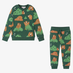 Stella McCartney Kids-Boys Green Cotton Bear Tracksuit | Childrensalon Outlet