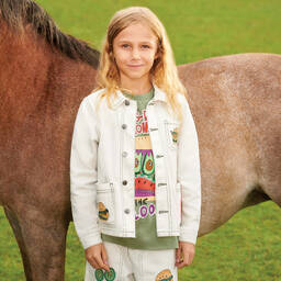 Stella McCartney Kids-Зеленая хлопковая футболка с монстром для мальчиков | Childrensalon Outlet