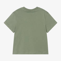 Stella McCartney Kids-Зеленая хлопковая футболка с монстром для мальчиков | Childrensalon Outlet