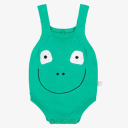 Stella McCartney Kids-Boys Green Cotton Knit Romper | Childrensalon Outlet