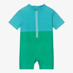 Stella McCartney Kids-بدلة واقية من الشمس للأولاد باللون الأخضر مع تصميم ضفدع | Childrensalon Outlet