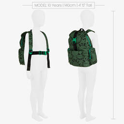 Stella McCartney Kids-Boys Green Graphic Backpack (45cm) | Childrensalon Outlet
