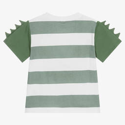 Stella McCartney Kids-Белая футболка в зеленую полоску | Childrensalon Outlet