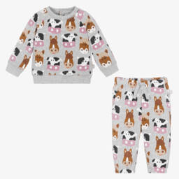 Stella McCartney Kids-Boys Grey Animal Print Tracksuit | Childrensalon Outlet