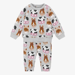 Stella McCartney Kids-Boys Grey Animal Print Tracksuit | Childrensalon Outlet