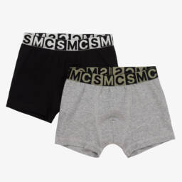 Stella McCartney Kids-Boys Grey & Black Logo Boxers Duo | Childrensalon Outlet