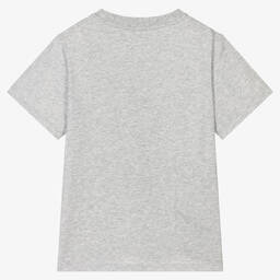 Stella McCartney Kids-Серая хлопковая футболка с медведем | Childrensalon Outlet