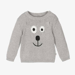 Stella McCartney Kids-بلوفر أطفال ولادي قطن عضوي محبوك لون رمادي | Childrensalon Outlet