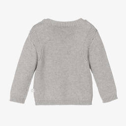 Stella McCartney Kids-بلوفر أطفال ولادي قطن عضوي محبوك لون رمادي | Childrensalon Outlet
