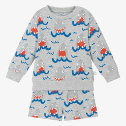 Stella McCartney Kids-بدلة رياضية أطفال ولادي قطن عضوي لون رمادي | Childrensalon Outlet