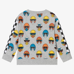 Stella McCartney Kids-سويتشيرت قطن عضوي لون رمادي للأولاد | Childrensalon Outlet