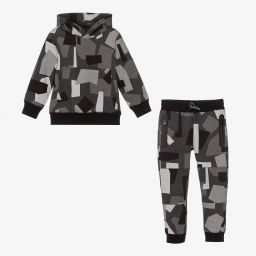Stella McCartney Kids-Boys Grey Cotton Tracksuit | Childrensalon Outlet