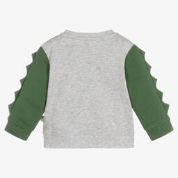 Stella McCartney Kids-Boys Grey & Green Gecko Sweatshirt | Childrensalon Outlet