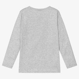 Stella McCartney Kids-Серый хлопковый топ с медвежонком | Childrensalon Outlet