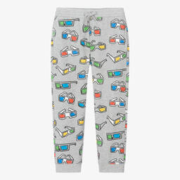 Stella McCartney Kids-Boys Grey Organic Cotton Glasses Joggers | Childrensalon Outlet