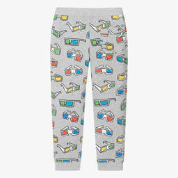Stella McCartney Kids-Boys Grey Organic Cotton Glasses Joggers | Childrensalon Outlet