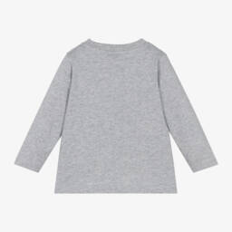 Stella McCartney Kids-Boys Grey Organic Cotton Tee | Childrensalon Outlet