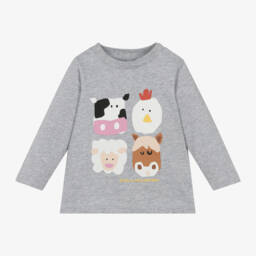 Stella McCartney Kids-Boys Grey Organic Cotton Tee | Childrensalon Outlet