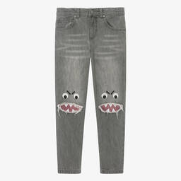 Stella McCartney Kids-Boys Grey Shark Denim Jeans | Childrensalon Outlet