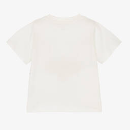 Stella McCartney Kids-Кремовая хлопковая футболка | Childrensalon Outlet