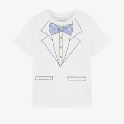 Stella McCartney Kids-Boys Ivory Formal Tee Delight | Childrensalon Outlet