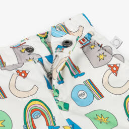 Stella McCartney Kids-Boys Ivory Letter-Print Cotton Shorts | Childrensalon Outlet