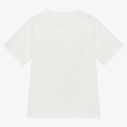 Stella McCartney Kids-Boys Ivory Organic Cotton Bear T-Shirt | Childrensalon Outlet