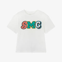 Stella McCartney Kids-Кремовая футболка из органического хлопка для мальчиков | Childrensalon Outlet