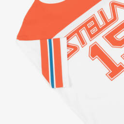 Stella McCartney Kids-Boys Ivory & Scarlet Logo Tee | Childrensalon Outlet