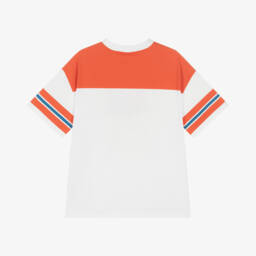 Stella McCartney Kids-Boys Ivory & Scarlet Logo Tee | Childrensalon Outlet