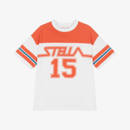 Stella McCartney Kids-Boys Ivory & Scarlet Logo Tee | Childrensalon Outlet