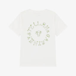 Stella McCartney Kids-Кремовая футболка с скейтбордом для мальчиков | Childrensalon Outlet