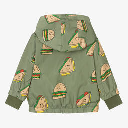 Stella McCartney Kids-جاكيت هودي أطفال ولادي لون أخضر كاكي | Childrensalon Outlet