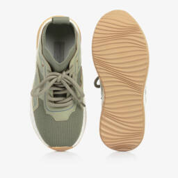 Stella McCartney Kids-Boys Khaki Lace-Up Trainers | Childrensalon Outlet