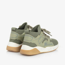 Stella McCartney Kids-Boys Khaki Lace-Up Trainers | Childrensalon Outlet