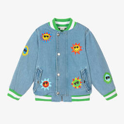 Stella McCartney Kids-Boys Light Blue Denim Bomber Jacket | Childrensalon Outlet