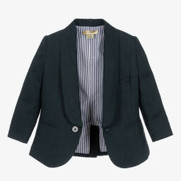 Stella McCartney Kids-بليزر كتان لون كحلي للأولاد | Childrensalon Outlet