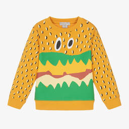 Stella McCartney Kids-Boys Orange Cotton Sandwich Sweatshirt | Childrensalon Outlet