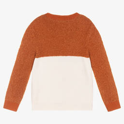 Stella McCartney Kids-Boys Orange Knitted Fox Sweater | Childrensalon Outlet