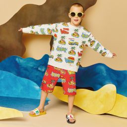 Stella McCartney Kids-Красные хлопковые шорты для мальчиков | Childrensalon Outlet