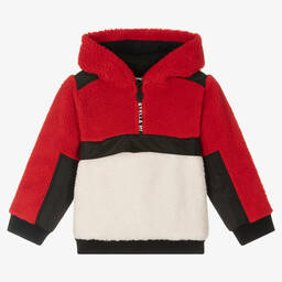 Stella McCartney Kids-Красно-кремовая флисовая худи | Childrensalon Outlet