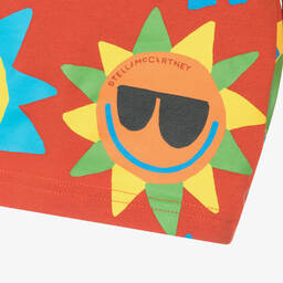 Stella McCartney Kids-شورت قطن عضوي لون أحمر للأولاد | Childrensalon Outlet