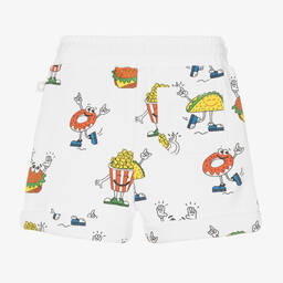 Stella McCartney Kids-Boys White Cotton Food Print Shorts | Childrensalon Outlet