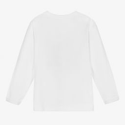 Stella McCartney Kids-Boys White Peace Cotton Top | Childrensalon Outlet