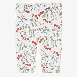 Stella McCartney Kids-Белые джоггеры из джерси с попкорном | Childrensalon Outlet