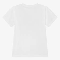 Stella McCartney Kids-Boys White Shark Organic Cotton T-Shirt | Childrensalon Outlet
