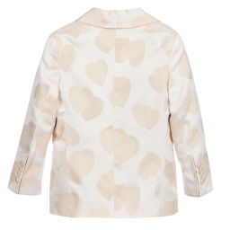 Stella McCartney Kids-Girls Beige Hearts Blazer | Childrensalon Outlet