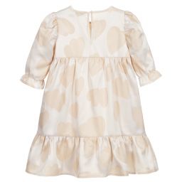 Stella McCartney Kids-Бежевое платье с сердечками для девочек | Childrensalon Outlet