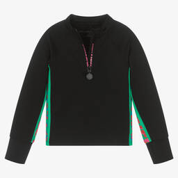Stella McCartney Kids-Черный топ с цветным логотипом для девочек | Childrensalon Outlet
