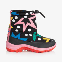Stella McCartney Kids-Черные зимние сапоги с разноцветными звездами | Childrensalon Outlet